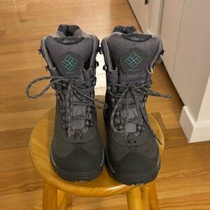 Columbia Charcoal and Teal Hiking Boots